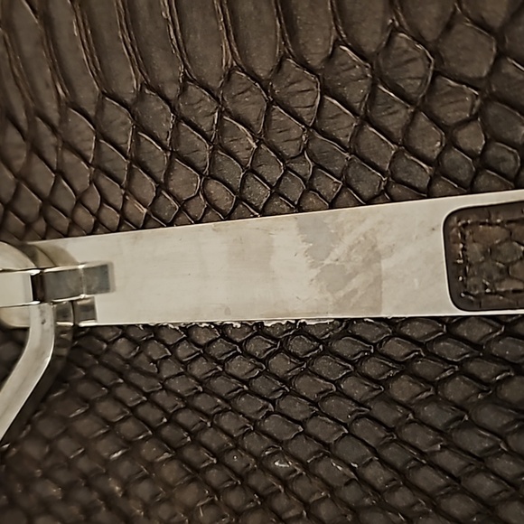 MICHAEL KORS COLLECTION AUTHENTIC PYTHON CONVERTIBLE SATCHEL HANDBAG CRO… - Picture 11 of 12